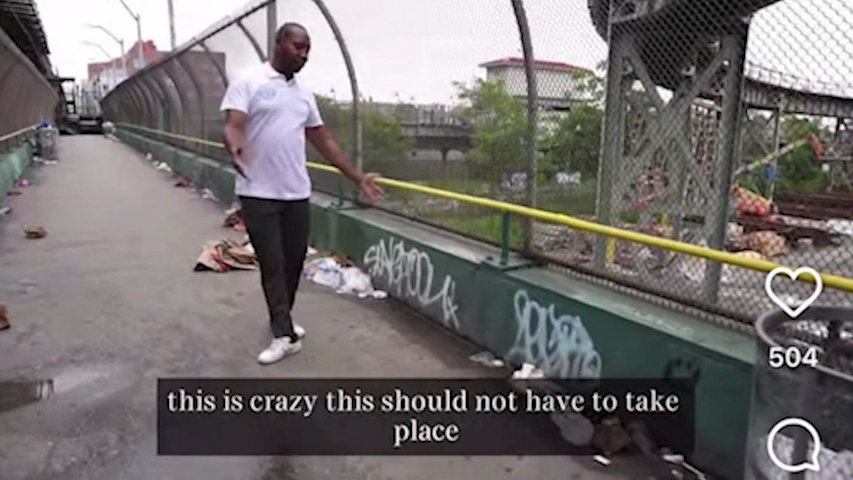 Video thumbnail for Trash piles cause concern on footbridge in East New York