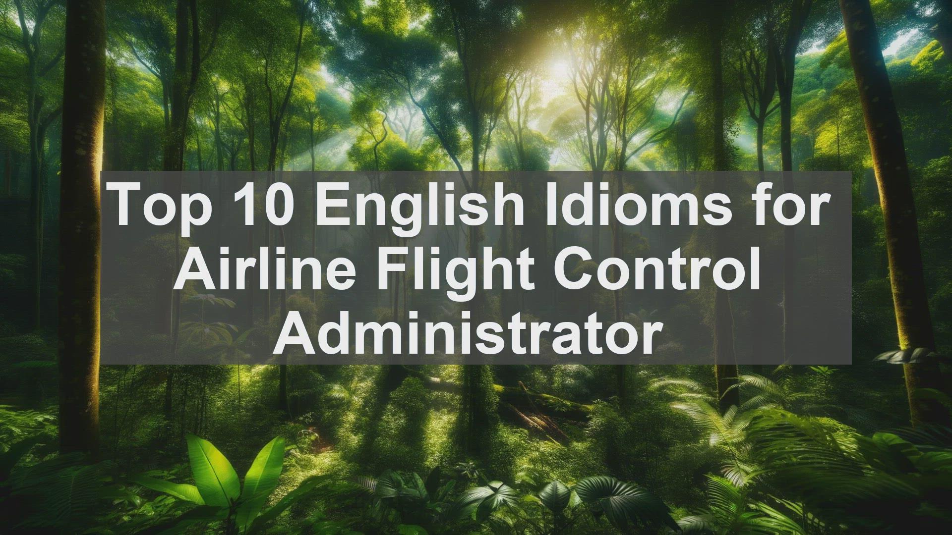 'Video thumbnail for Top 10 English Idioms for Airline Flight Control Administrator'