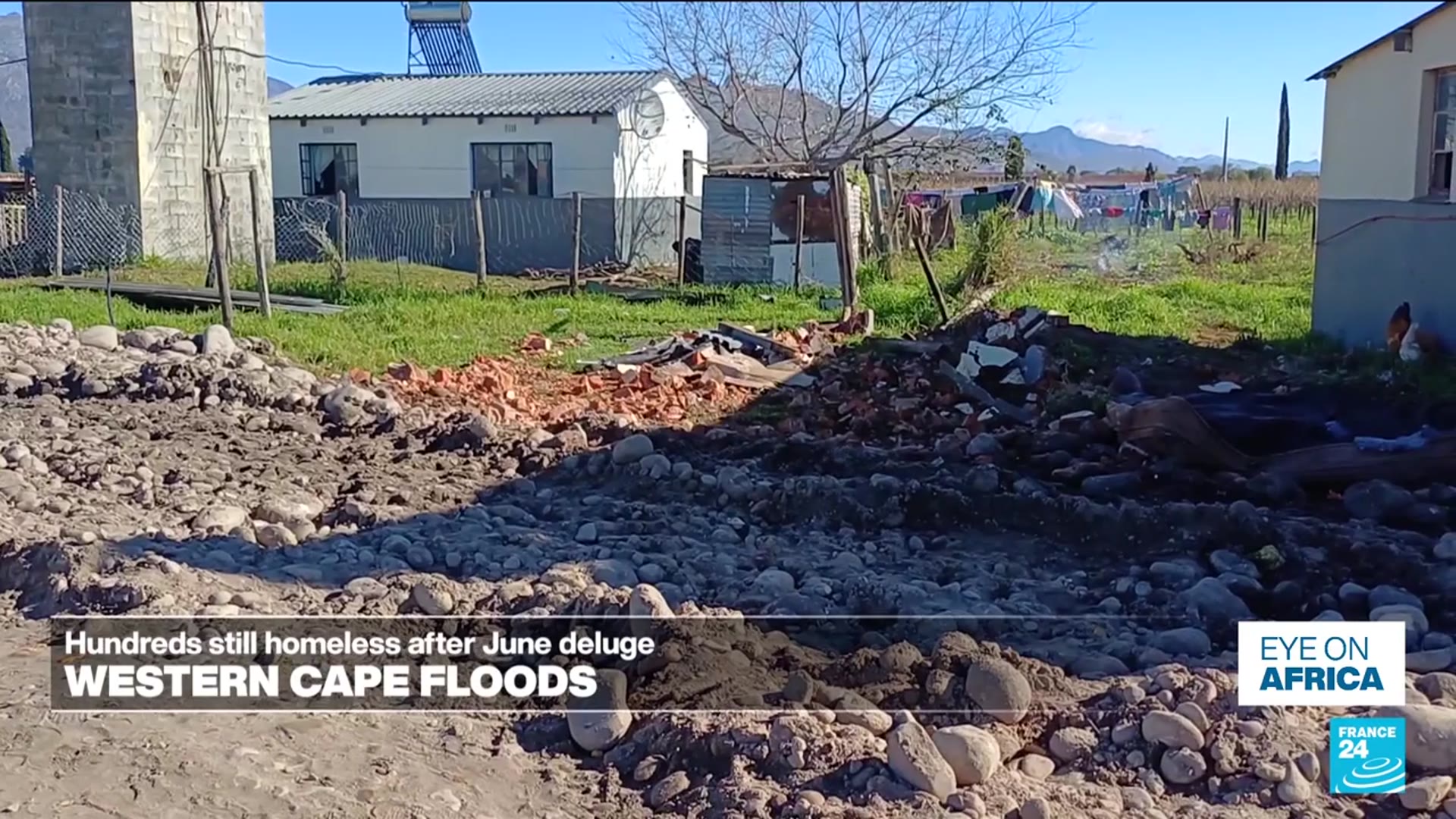 Video thumbnail for Hundreds still homeless one month on from South Africa's Western Cape floods