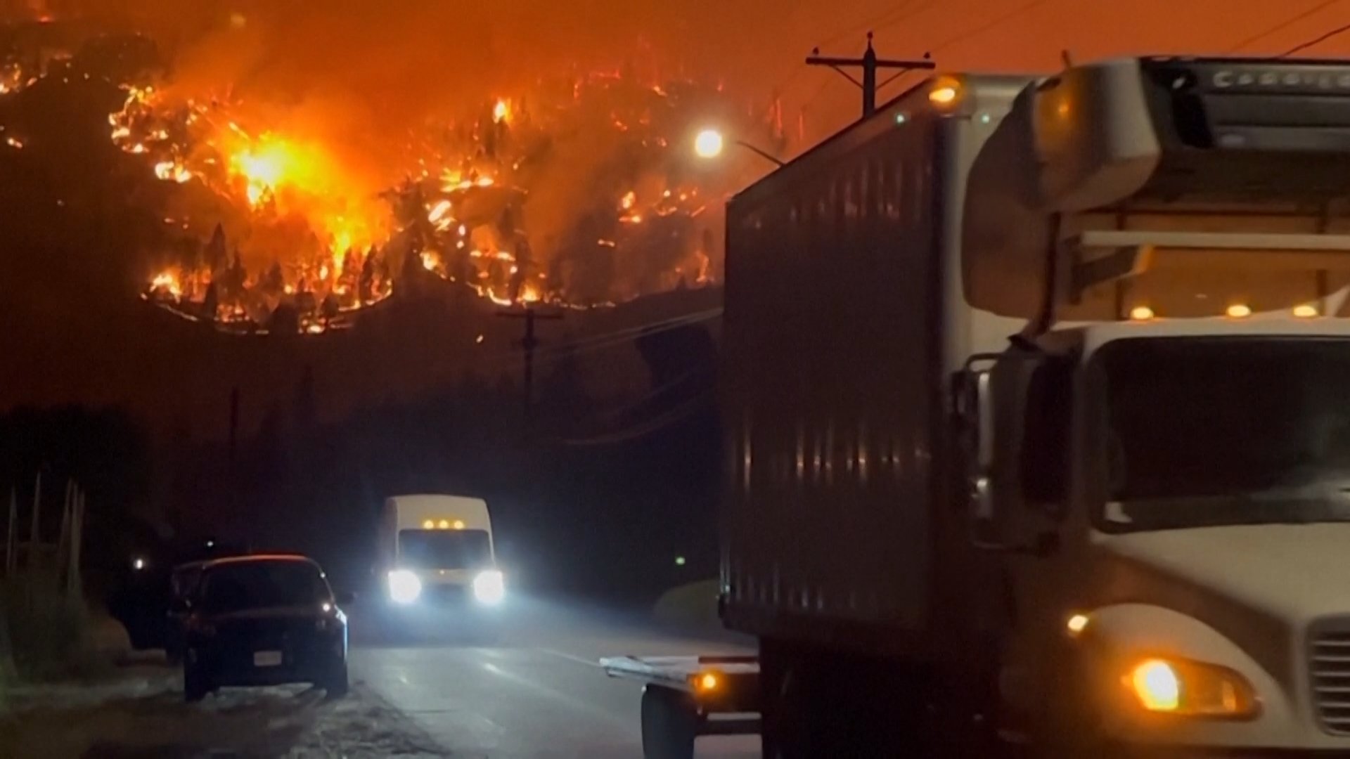 Video thumbnail for Wildfire forces thousands of evacuations in Western Canada
