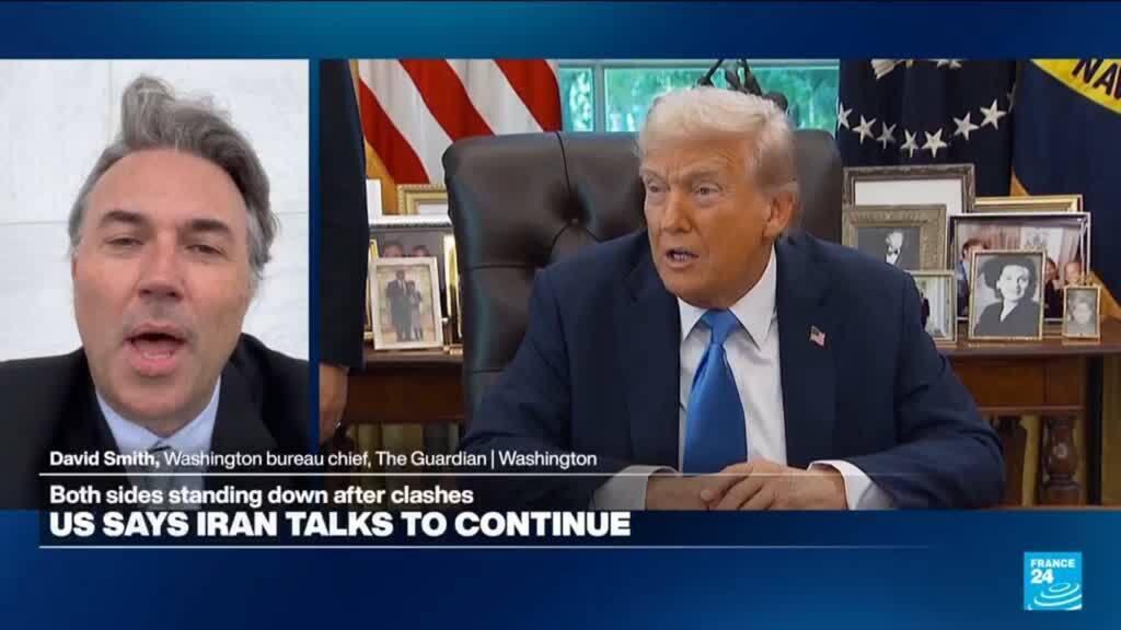 Video thumbnail for US says Iran talks to resume after both sides agree to halt strikes