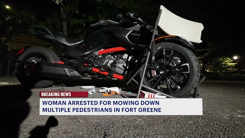 Video thumbnail for 13 injured, driver charged after three-wheeled motorcycle crashes into crowd at Commodore Barry Park