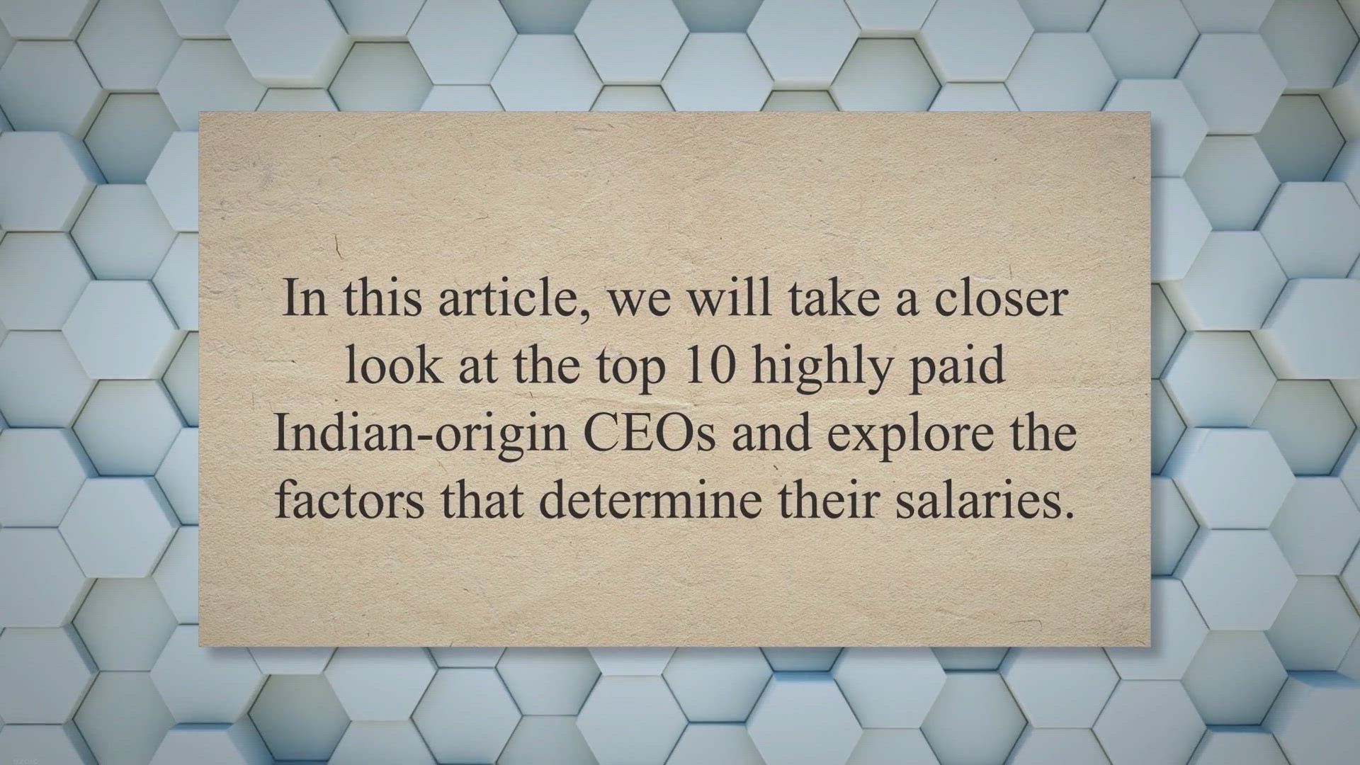 Video thumbnail for Top 10 Highly Paid Indian-Origin CEOs in the Global Market