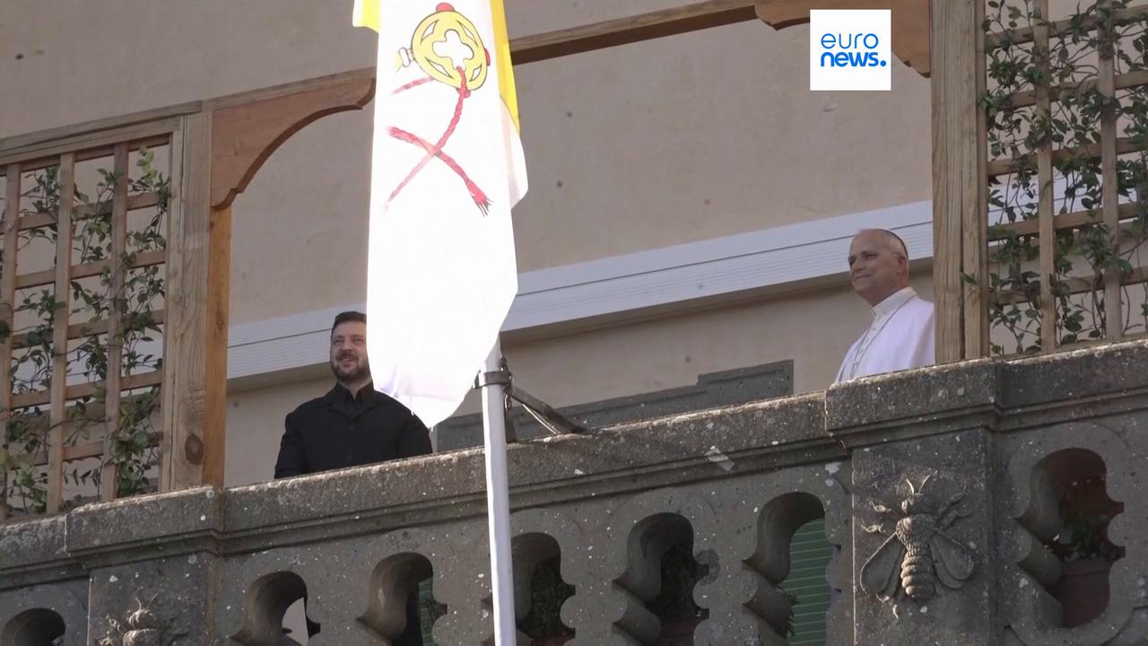 Video thumbnail for Zelenskyy seeks backing from Pope Leo XIV and Meloni as he refuses ceding Ukrainian land to Russia
