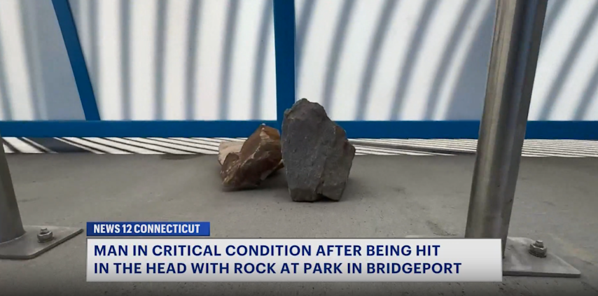 Video thumbnail for Victim in brutal Bridgeport rock attack in critical condition