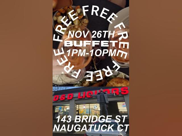 Video thumbnail for FREE BUFFET NOV 26TH AT D&D LIQUORS