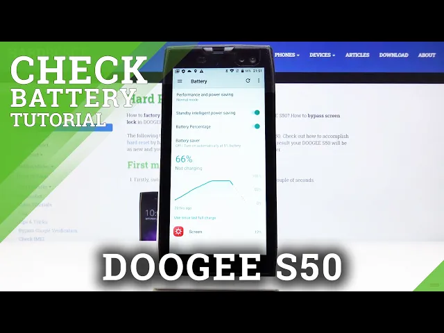 Video thumbnail for How to Locate Battery Percentage in DOOGEE S50 – Battery Level