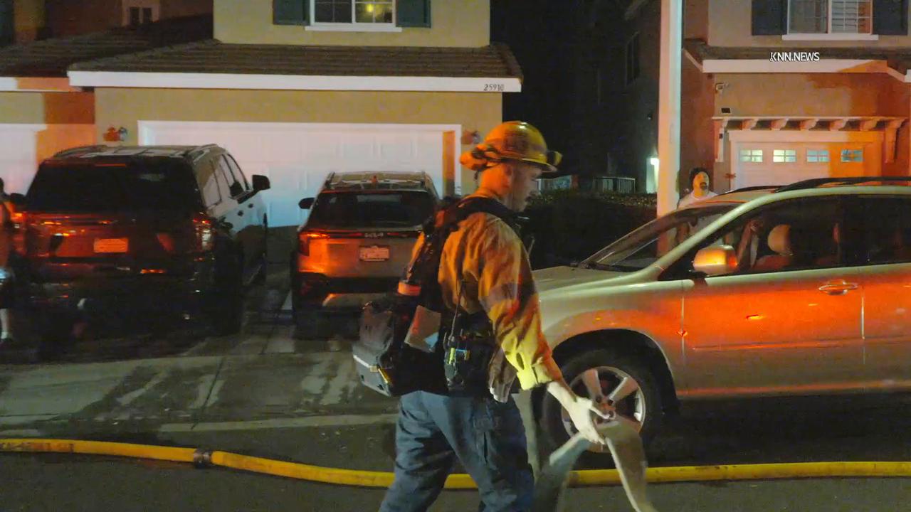 Video thumbnail for US, Los Angeles: Stevenson Ranch Fireworks Spark Fire in Neighborhood Part 1.