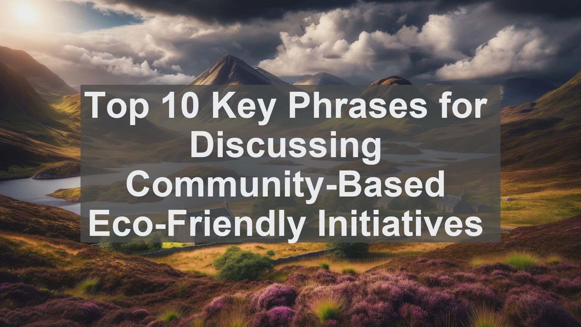 'Video thumbnail for Top 10 Key Phrases for Discussing CommunityBased EcoFriendly Initiatives'