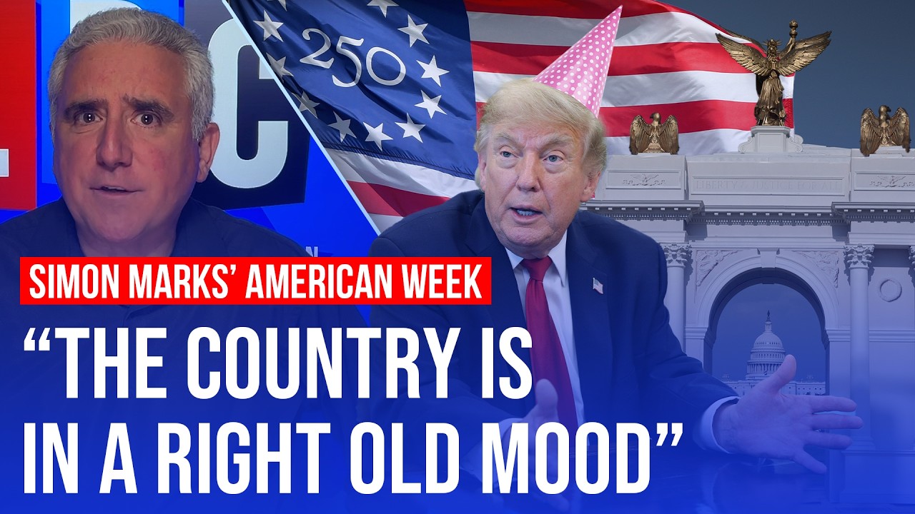 Video thumbnail for Trump accused of 'hijacking' America's birthday | Simon Marks' American Week