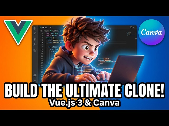 Video thumbnail for Build a Vue.js 3 Canva Clone Resume & CV Designer,Business Cards & Infographics Builder in Browser