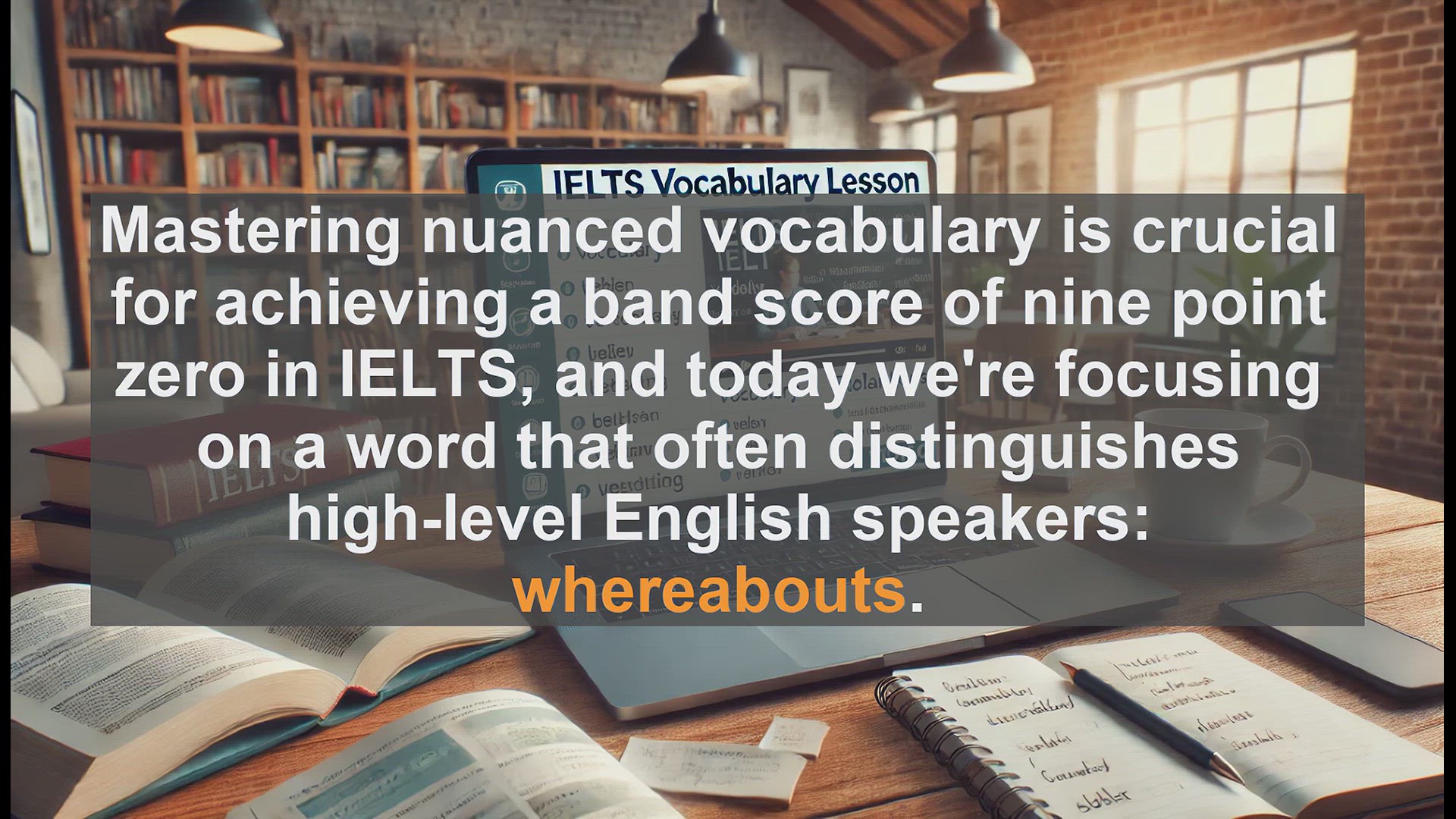 'Video thumbnail for 2000 Must Know IELTS 9.0 Vocabulary - IELTS Vocabulary: Mastering 'Whereabouts' for a 9.0 Band Score'