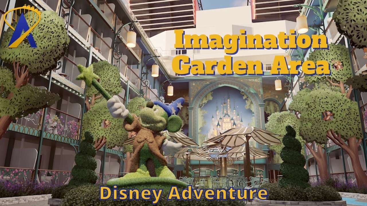 Video thumbnail for Imagination Garden Flythrough on Disney Adventure Cruise Ship
