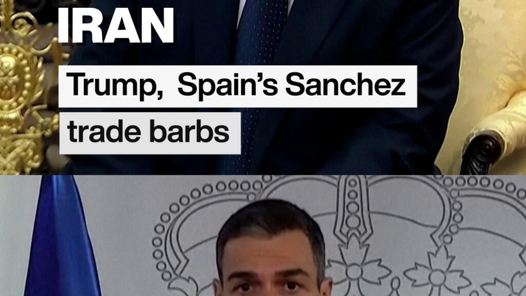 Video thumbnail for Trump, Spain’s Sanchez trade barbs over Iran war