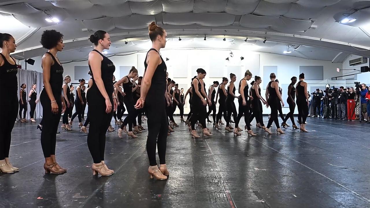 Video thumbnail for NY: The Rockettes Dance Rehearsal In NYC.