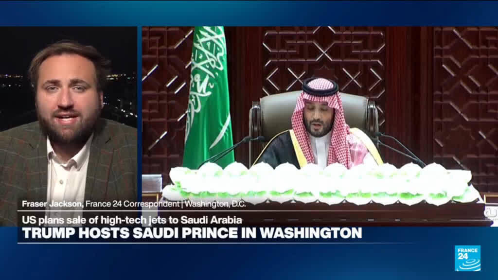 Video thumbnail for Trump hosts Saudi Prince for first time since Khashoggi murder