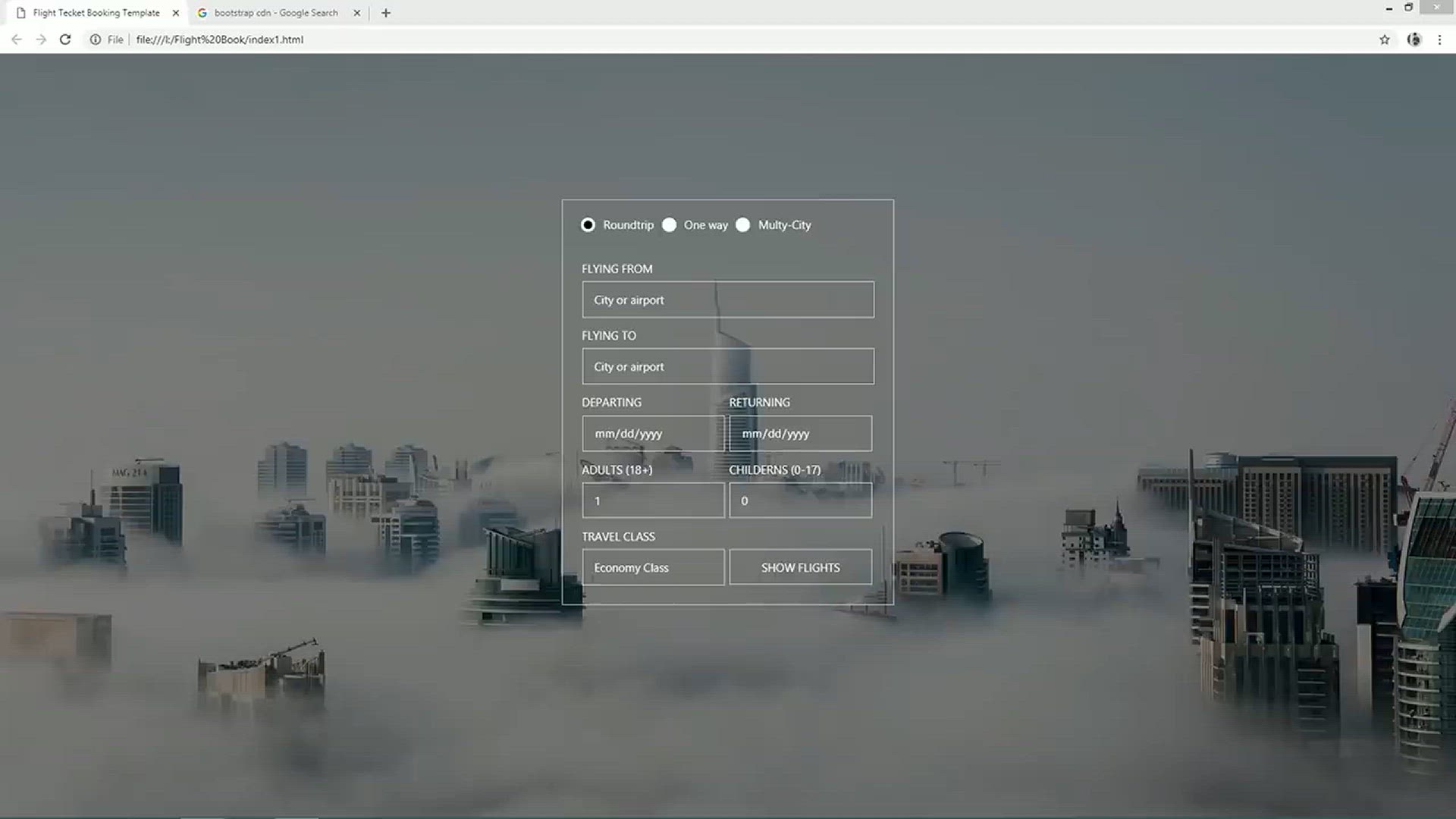 'Video thumbnail for How To Make Travel Booking Form _ Flight Booking Form Using HTML CSS Bootstrap'