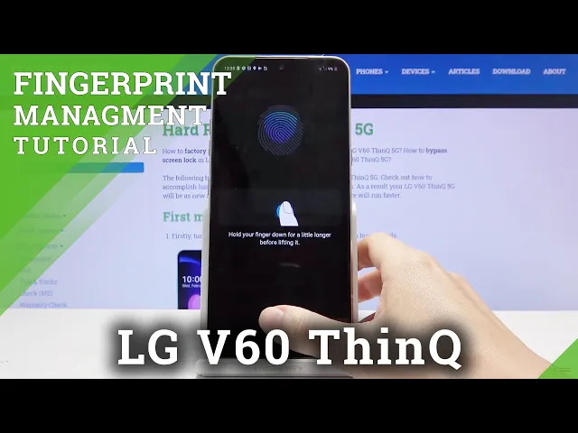 Video thumbnail for How to Set Up Unlocking by Fingerprint in LG V60 ThinQ - Add Fingerprint