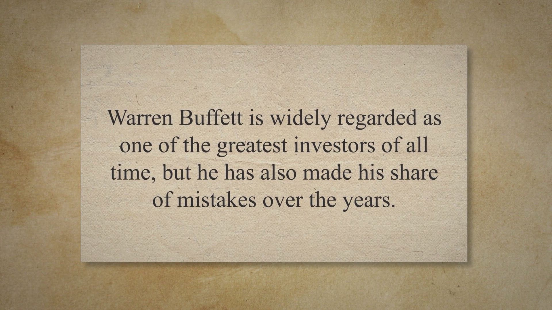 'Video thumbnail for Warren Buffett's Top Investment Mistakes:'