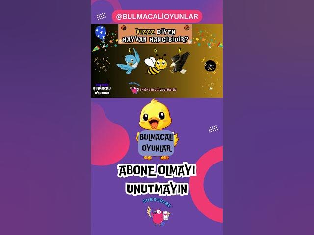 Video thumbnail for HAYVANLARI VE SESLERİNİ BUL PUANLARI TOPLA ŞAMPİYON OL #8 #bulmacaoyunları #oyunlar #hayvanlar