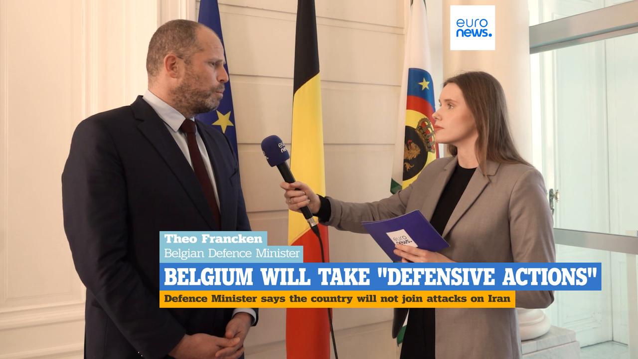 Video thumbnail for Israeli-US attacks ‘legally problematic’ but ‘cause is righteous’, says Belgian Defence Minister