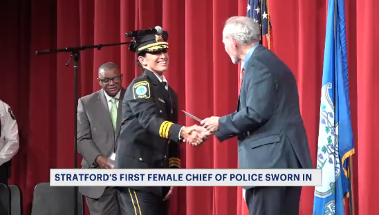Video thumbnail for 'She accomplished her dream.' First female police chief in Stratford history sworn in