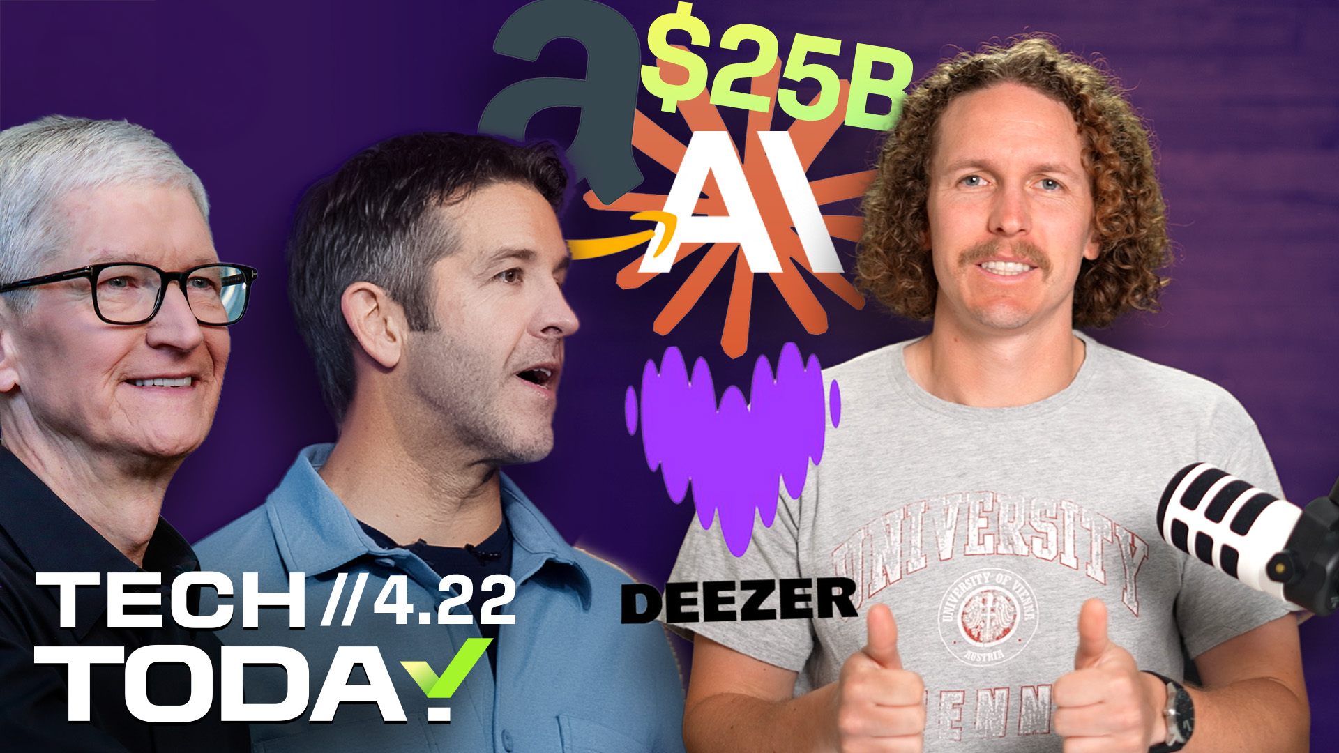 Video thumbnail for Tim Cook to Step Down as Apple CEO, Amazon Backs Claude, Deezer's AI Music Problem