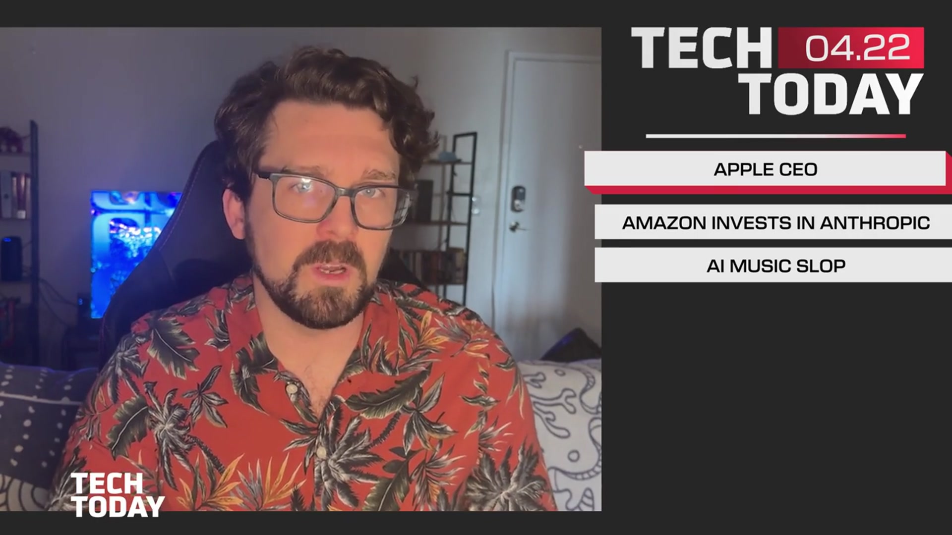 Video thumbnail for Tim Cook to Step Down as Apple CEO, Amazon Backs Claude, Deezer's AI Music Problem