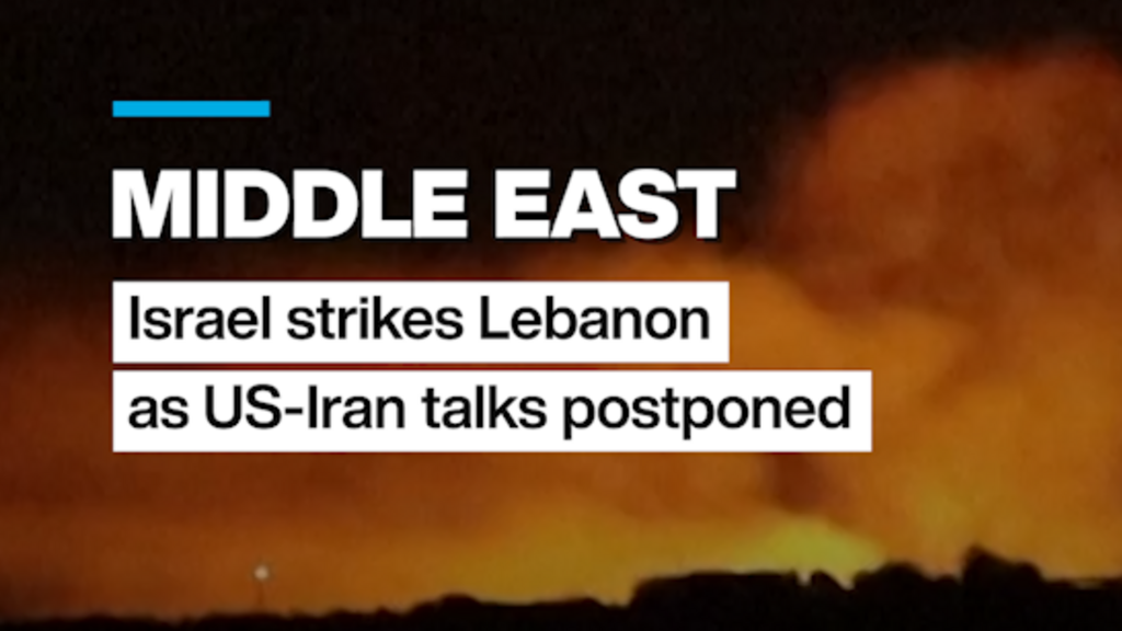 Video thumbnail for Israeli military strikes southern Lebanon as US-Iran talks are postponed