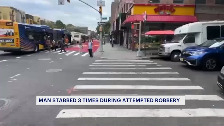 Video thumbnail for Man stabbed after attempted robbery in The Bronx