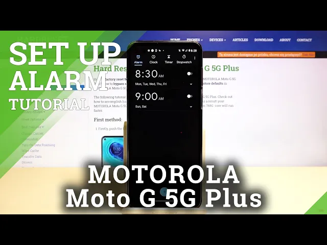 Video thumbnail for How to Set Up Alarm Clock on MOTOROLA Moto G 5G Plus – Open Alarm Clock Settings