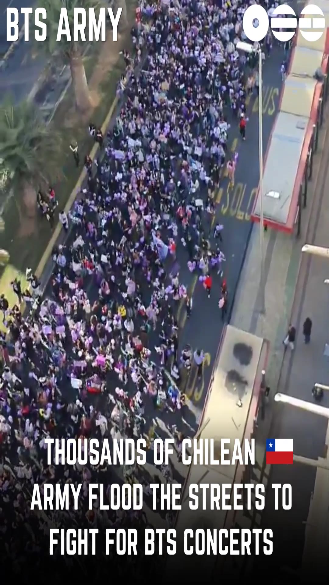 Video thumbnail for Thousands of Chilean ARMY Flood the Streets to Fight for BTS Concerts