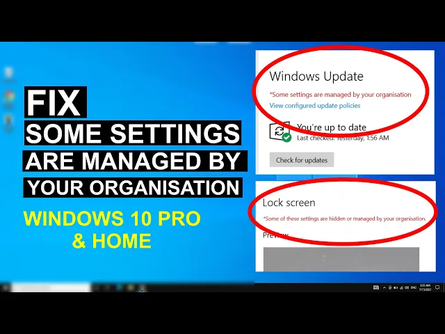 Video thumbnail for Some Settings Are Managed By Your Organization in Windows 10 [Solved]