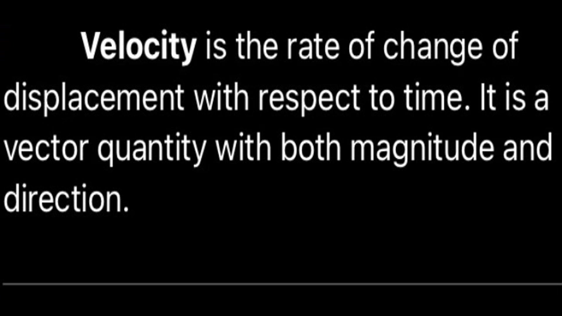 'Video thumbnail for Velocity formula and its si unit'