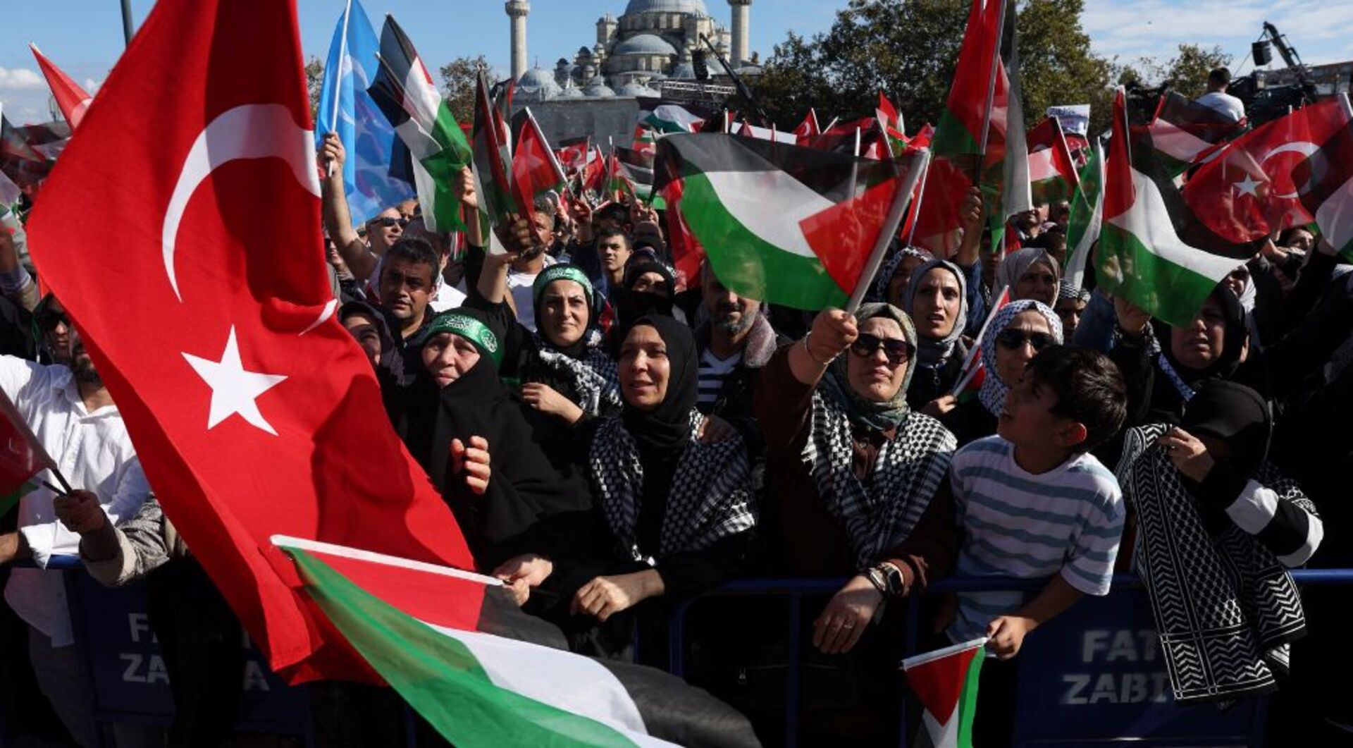 'Video thumbnail for Protesters flood Istanbul streets, demanding end to Israel’s war on Gaza'