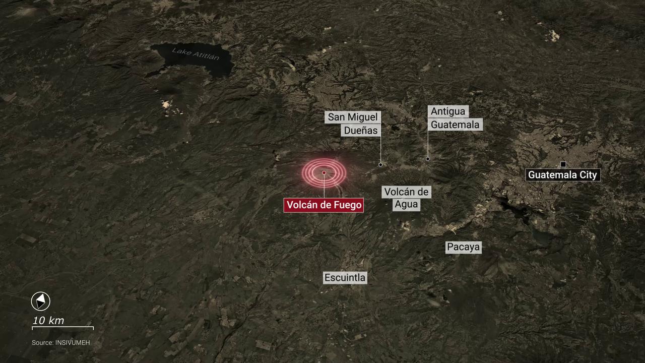 Video thumbnail for Guatemala: MOTION GRAPHICS - Guatemala volcano erupts, prompts evacuation of hundreds.