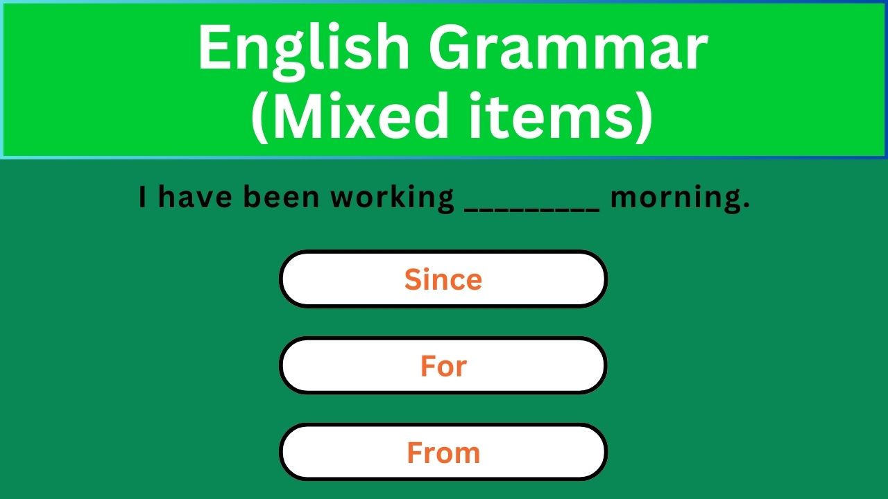 'Video thumbnail for English Grammar Practice || English Grammar (Mixed items) Part 1 || English Grammar Test'