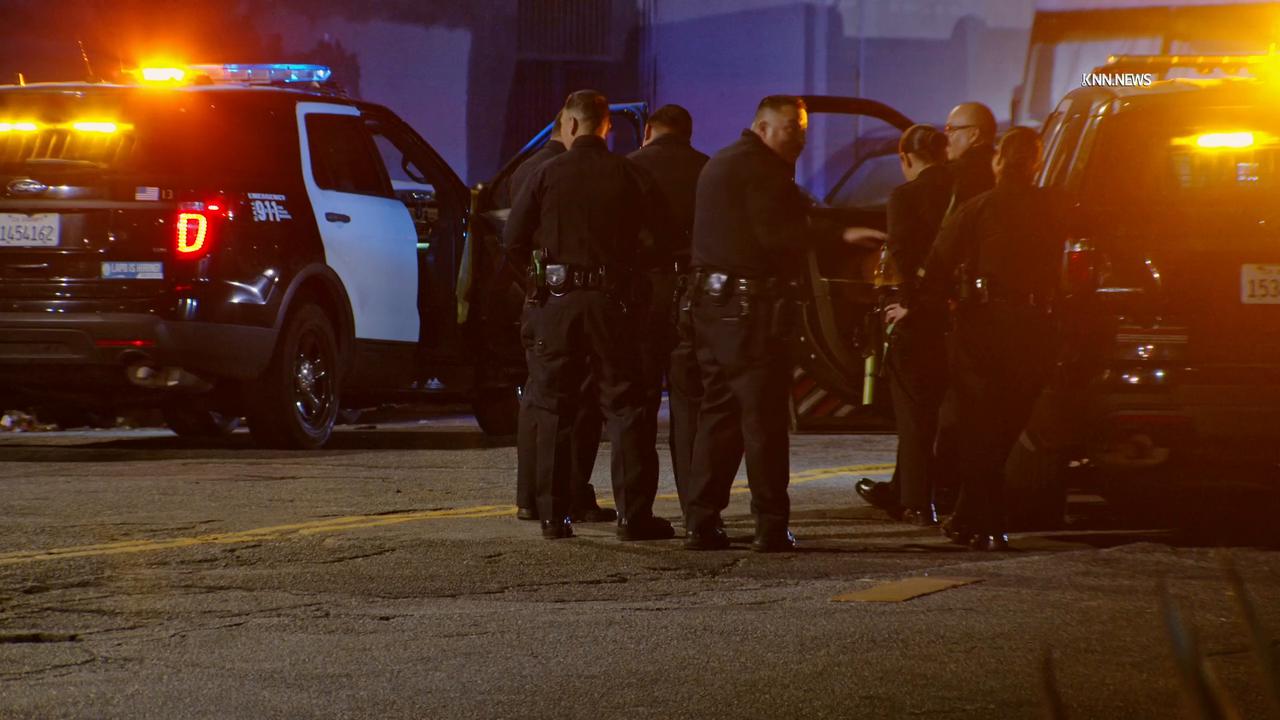 Video thumbnail for US, Los Angeles: Downtown LA Man Shot Police Search For Shooter.