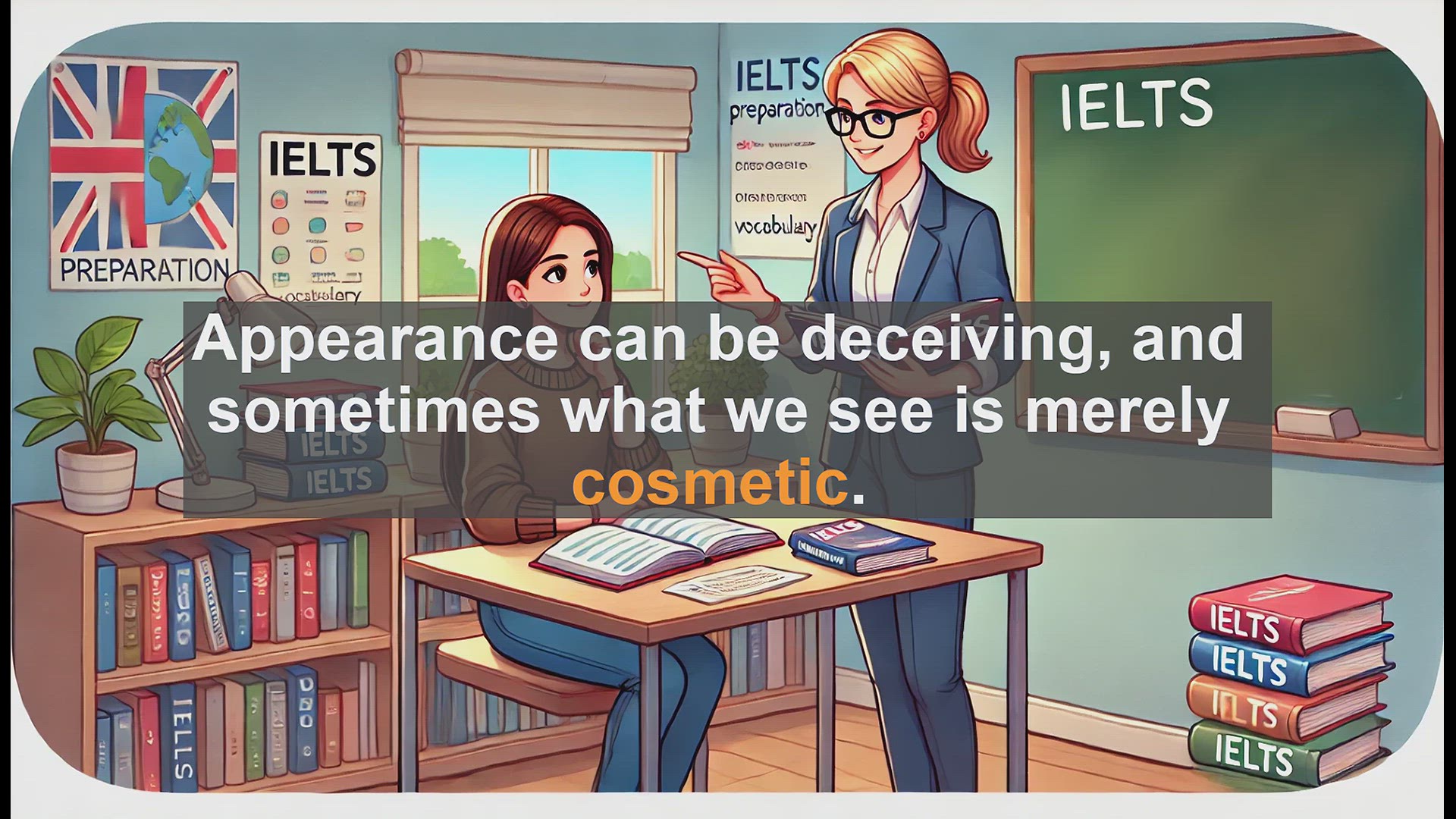 'Video thumbnail for 5000 Must Know IELTS 8.0 Vocabulary - Cosmetic: More Than Skin Deep'