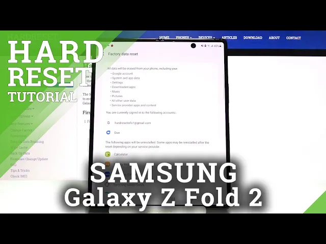 Video thumbnail for How to Factory Reset SAMSUNG Galaxy Z Fold 2 - Wipe Data / Erase All Personal Staff