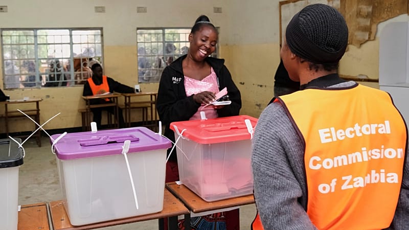 Video thumbnail for Zambians vote as Hichilema’s economic record faces crucial test