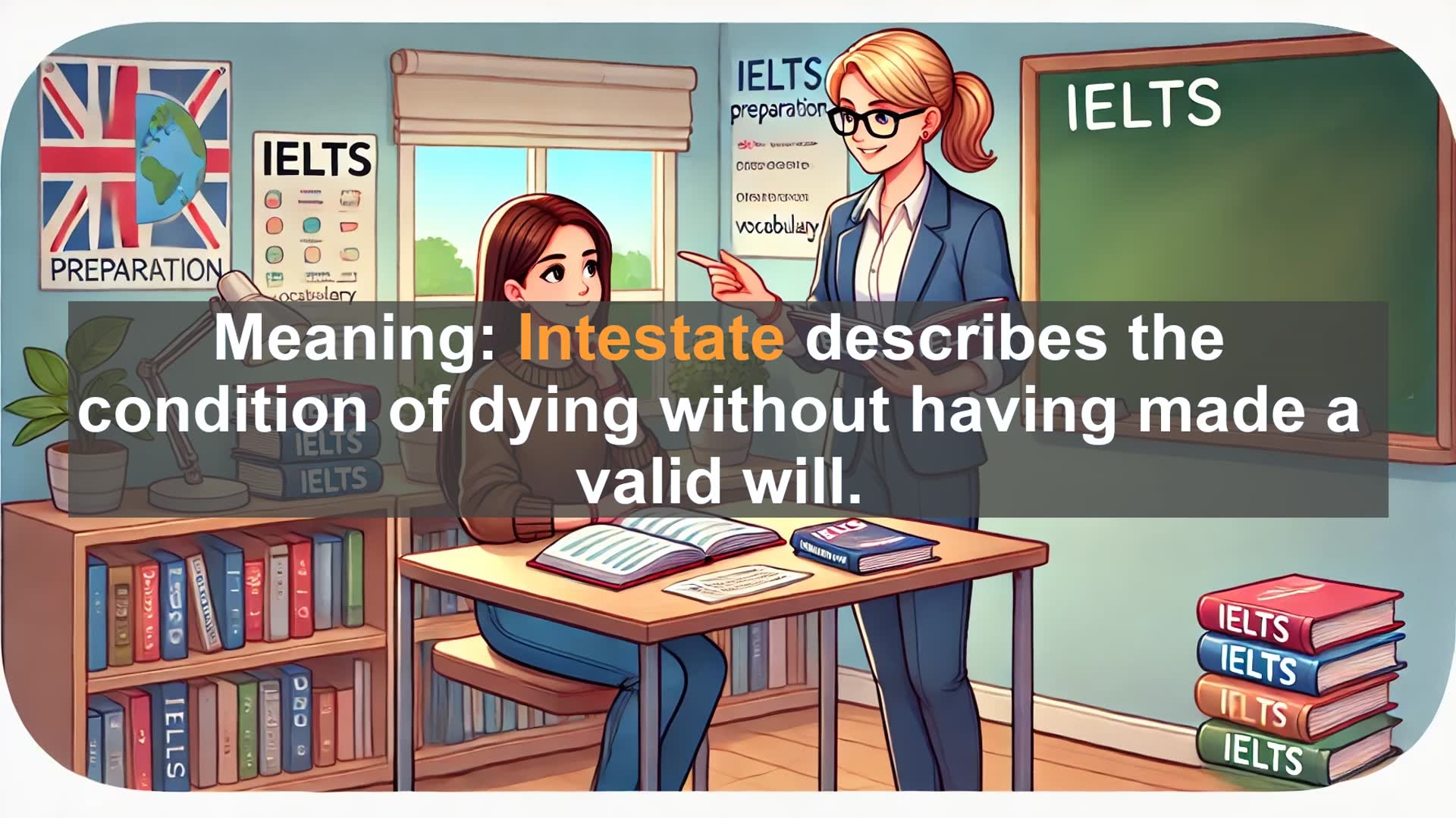 'Video thumbnail for 5000 Must Know IELTS 8.0 Vocabulary - Intestate: What Happens When You Die Without a Will?'