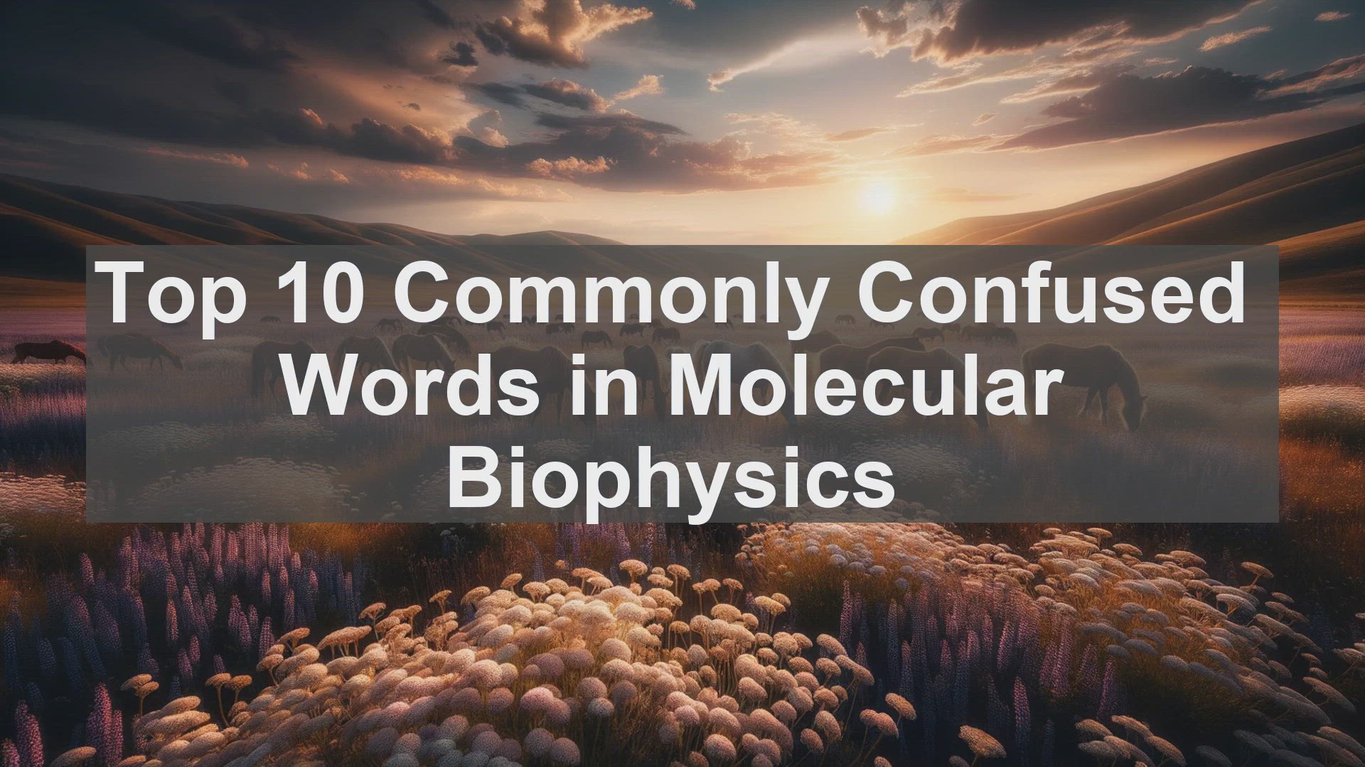 'Video thumbnail for Top 10 Commonly Confused Words in Molecular Biophysics'