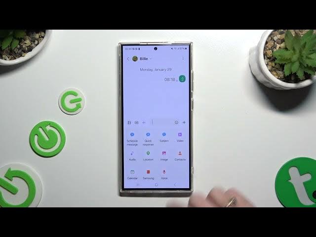 Video thumbnail for How to Add Audio or Video Files To A Text Message on SAMSUNG Galaxy S24 Ultra