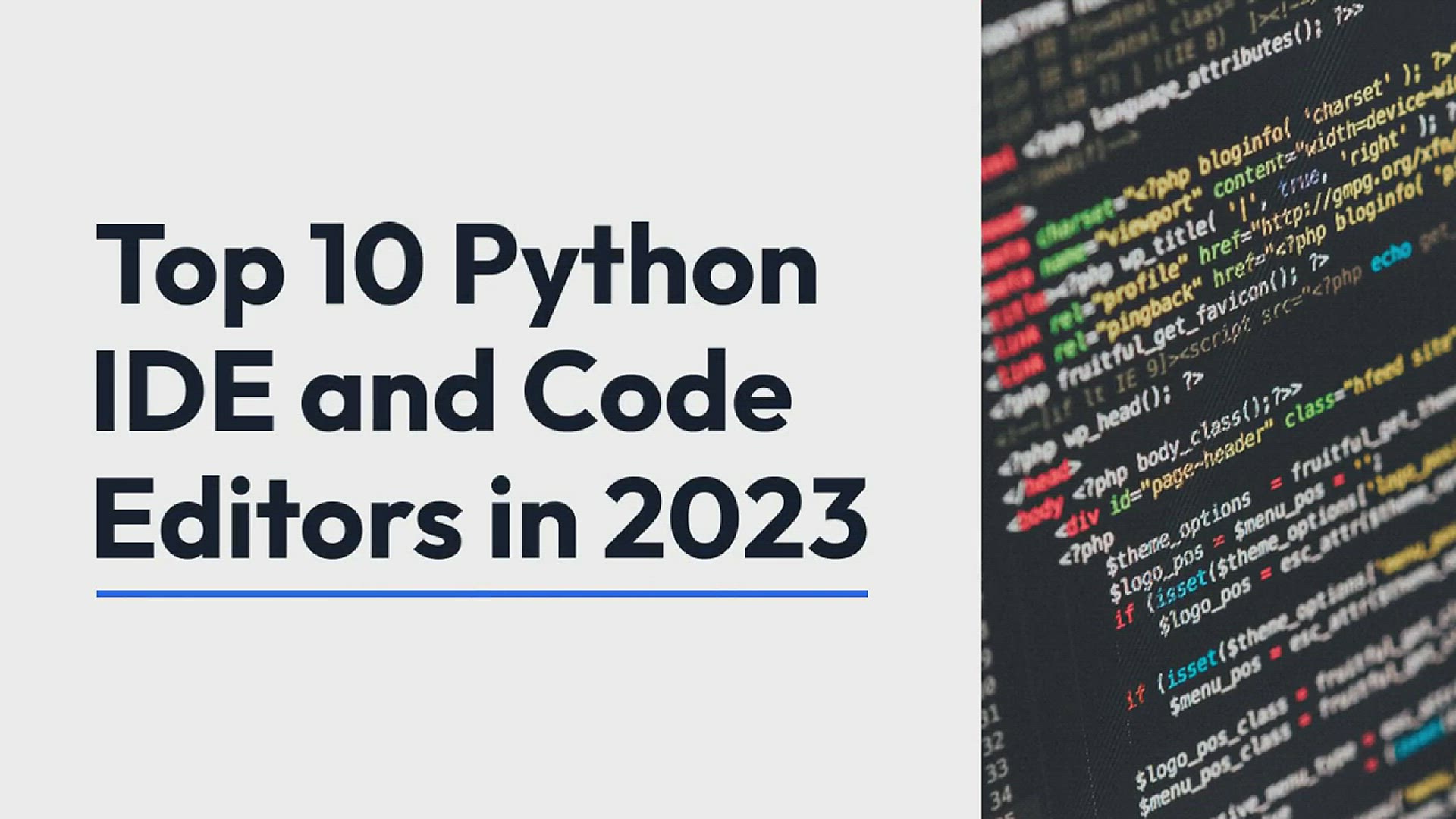 'Video thumbnail for Top 10 Python IDE and Code Editors in 2023'