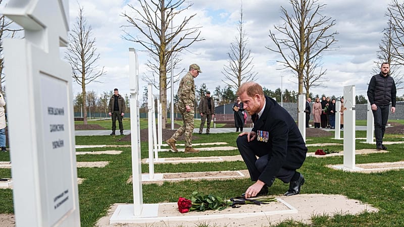 Video thumbnail for Prince Harry visits Kyiv to back Ukraine and spotlight mine clearance