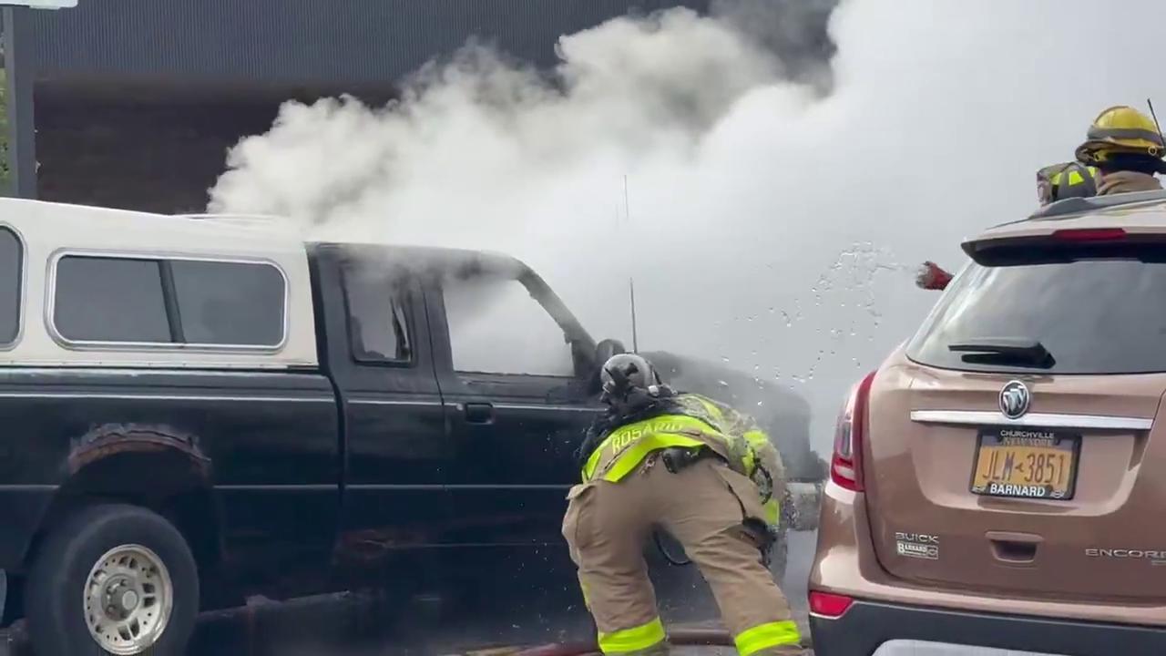 Video thumbnail for US: Fire Crews Respond to Vehicle Fire at Wegmans in Henrietta.