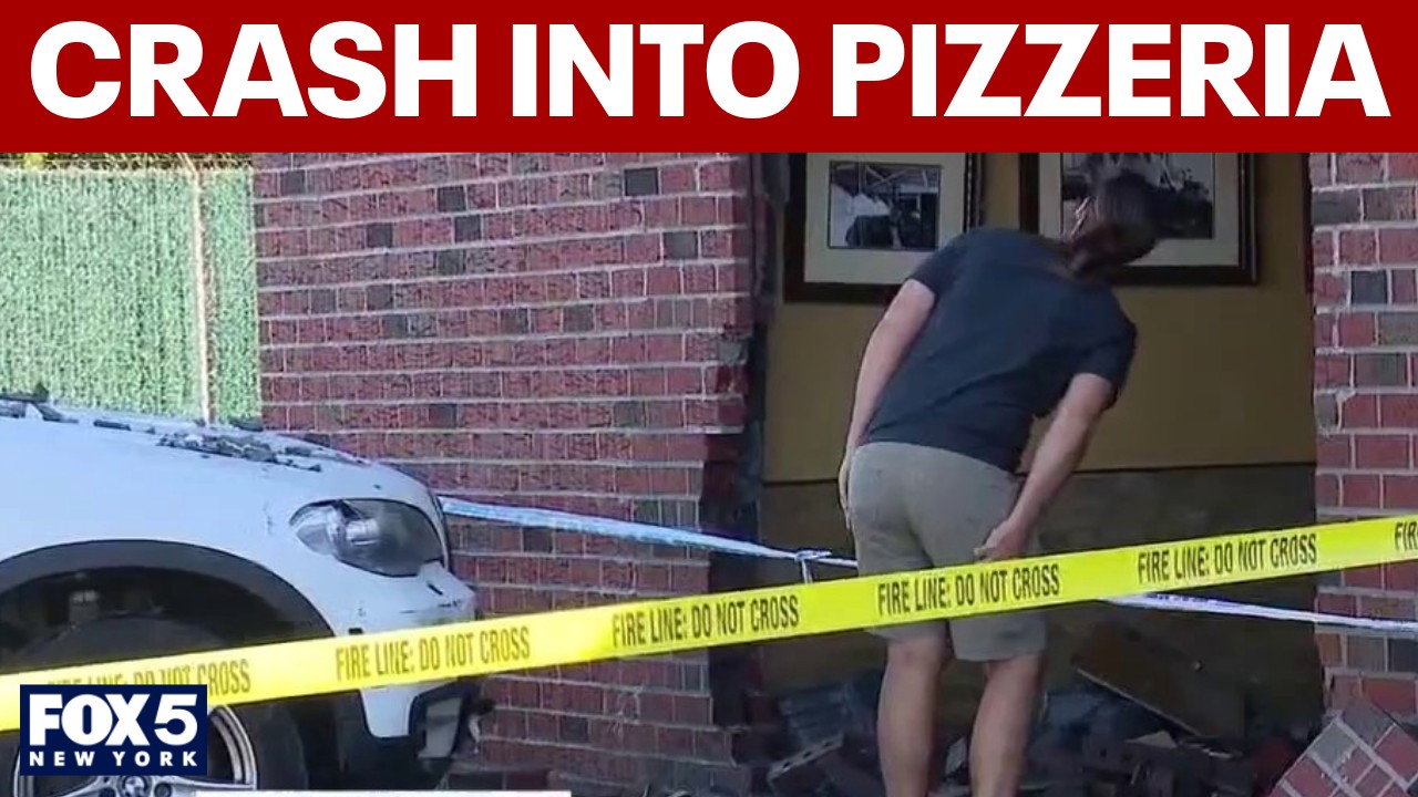Video thumbnail for 2 people hurt after SUV crashes into Queens pizzeria