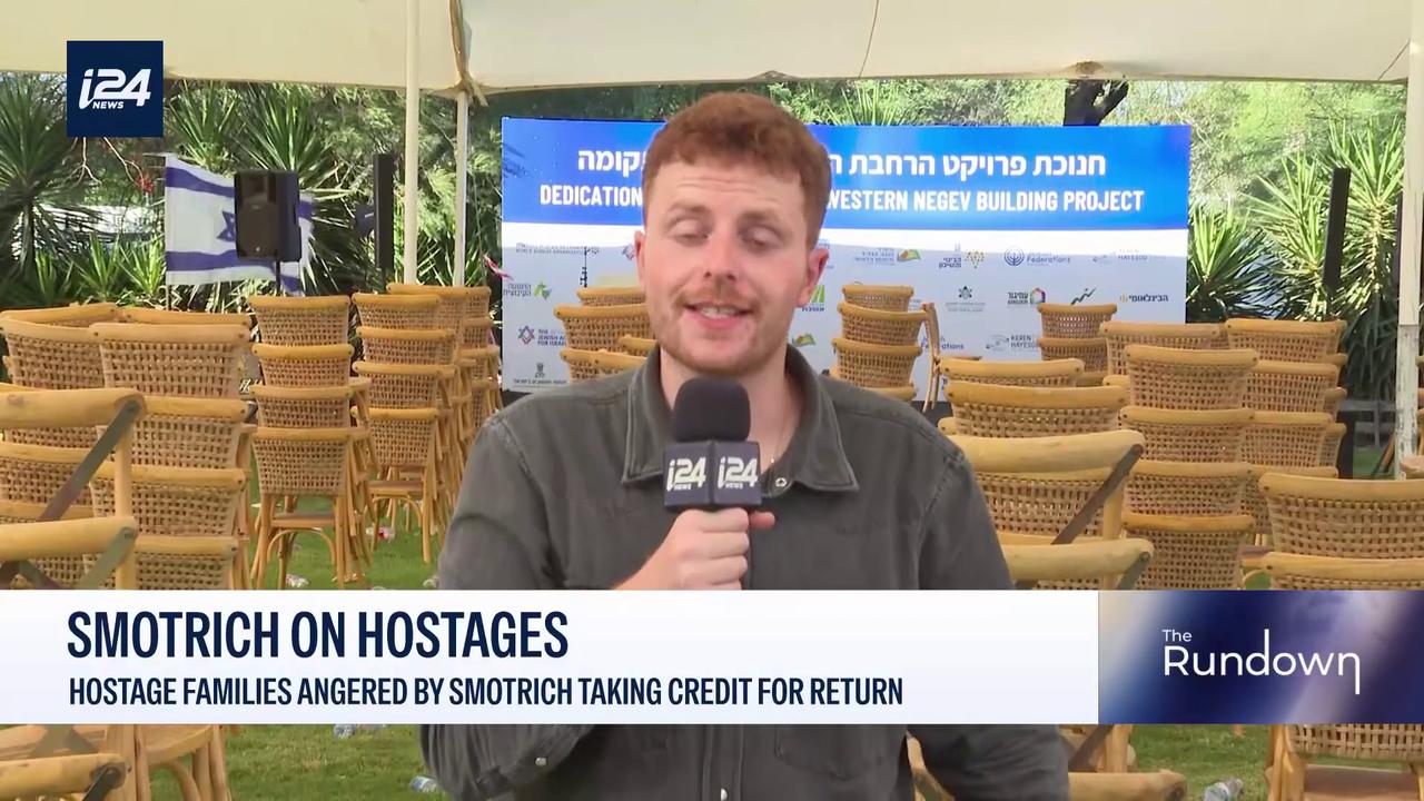 Video thumbnail for Chaos breaks out between Smotrich and families of Oct. 7 victims at western Negev groundbreaking