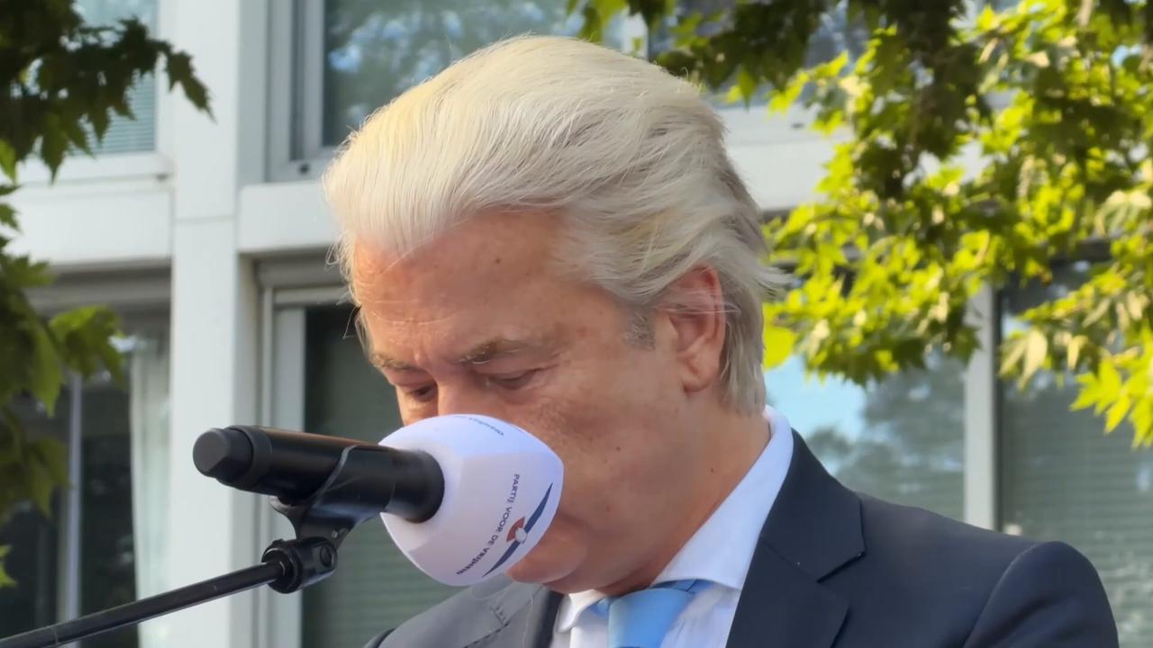 Video thumbnail for Caribbean Netherlands: Geert Wilders addresses anti-asylum rally in Netherlands.
